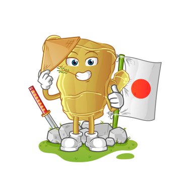 Zencefilli Japon vektörü. çizgi film karakteri