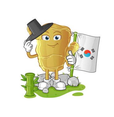 Kızıl Koreli karakter. çizgi film maskotu vektörü