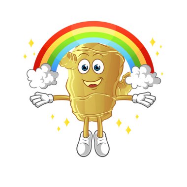 Gökkuşaklı kızıl. çizgi film vektörü