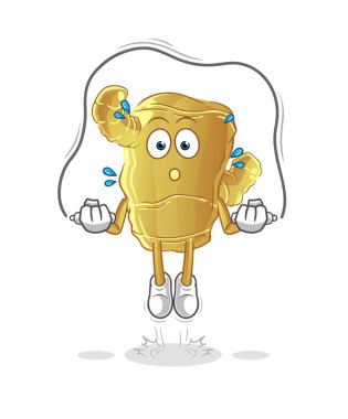 Kızıl atlama ipi egzersizi. karakter vektörü