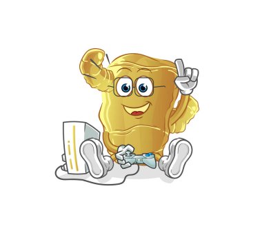 Ginger video oyunu oynuyor. çizgi film karakteri