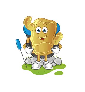 Kızıl kamp maskotu. çizgi film vektörü