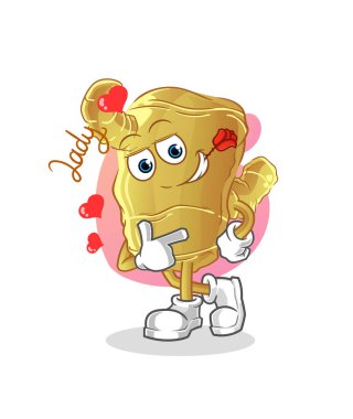 Zencefil flörtleşmesi. karakter vektörü