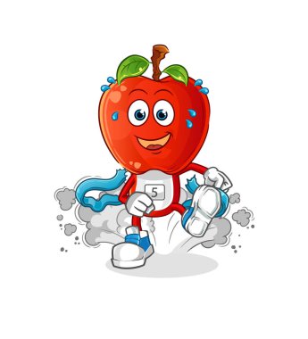 Elma kafalı çizgi film karakteri. çizgi film maskotu vektörü