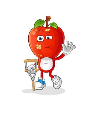 Elma kafalı, aksak bir çizgi film karakteri. çizgi film vektörü