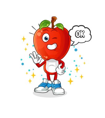 Elma kafalı çizgi film karakteri de aynı fikirde. çizgi film vektörü