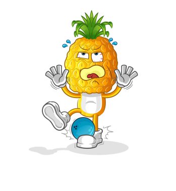 Ananas kafalı çizgi film Hiten 'i. çizgi film maskotu vektörü