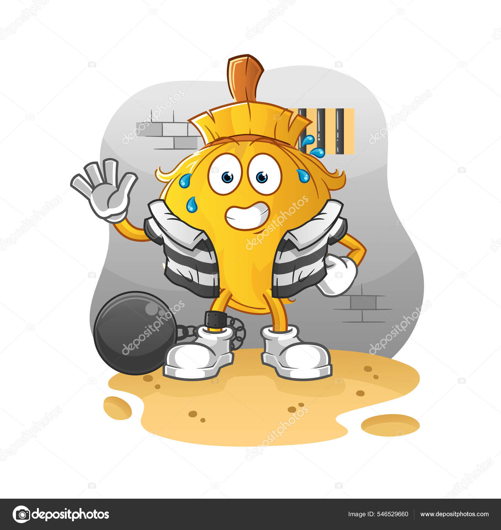 Broom Criminal Jail Cartoon Character Stock Vector Image by ©hariyusuf