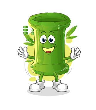 Bambu batarya karakteri. çizgi film maskotu vektörü