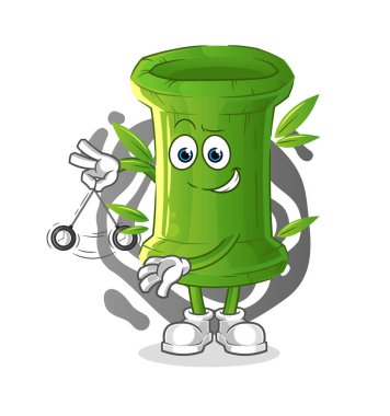 Bambu hipnotize edici çizgi film. çizgi film maskotu vektörü