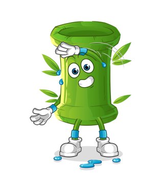 Bambu germe karakteri. çizgi film maskotu vektörü