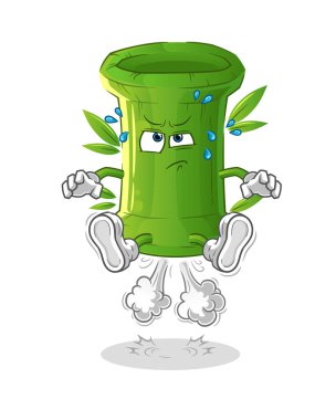 Bambu osuruktan atlama illüstrasyonu. karakter vektörü