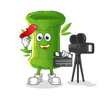 Bambu yönetmen maskotu. çizgi film vektörü