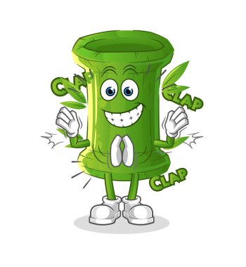 Bambu alkışı çizimi. karakter vektörü