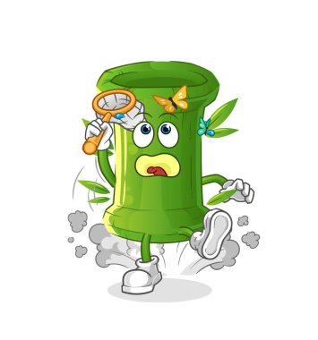 Bambu kelebek resmi yakalar. karakter vektörü