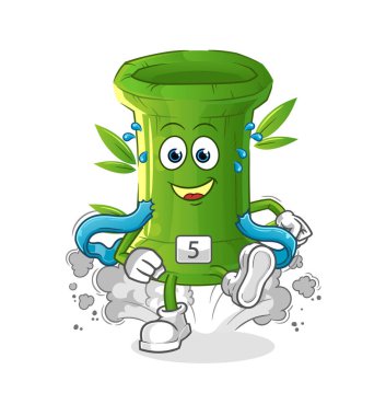 Bambu koşucusu karakteri. çizgi film maskotu vektörü