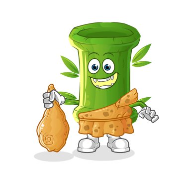 Bambu eski bir çizgi film. çizgi film maskotu vektörü