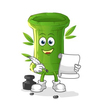 Bambu yazar vektörü. çizgi film karakteri