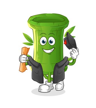 Bambu mezuniyet vektörü. çizgi film karakteri