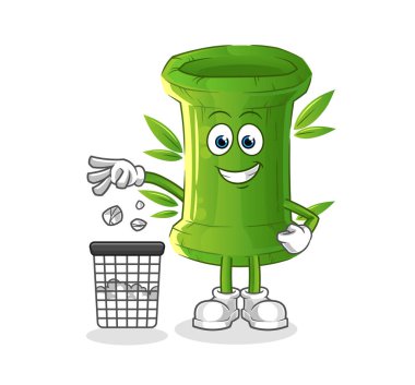 Bambu Çöp maskotu. çizgi film vektörü