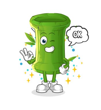 Bambu da aynı fikirde. çizgi film vektörü