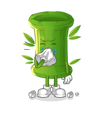 Bambu burunlu karakter. çizgi film maskotu vektörü