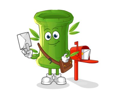 Bambu postacı vektörü. çizgi film karakteri