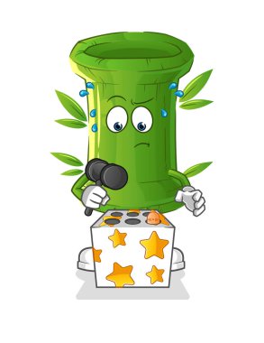 Bambu oyunu bir köstebek maskotunu öldürdü. çizgi film vektörü