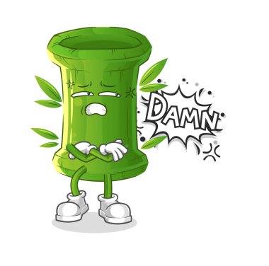 bamboo very pissed off illustration. character vector