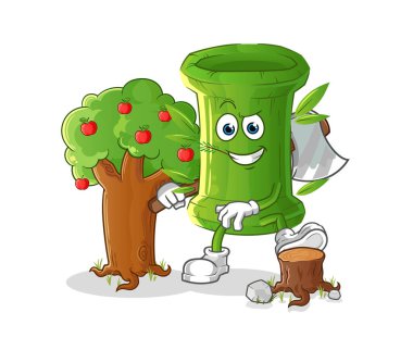 Bambu marangoz çizimi. karakter vektörü