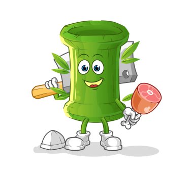 Bambu Kasap illüstrasyonu. karakter vektörü