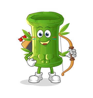 Bambu yerli Amerikan kabilesi. çizgi film maskotu vektörü