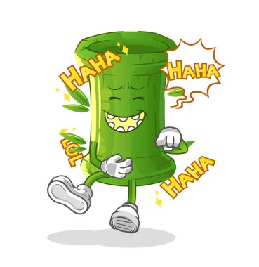 Bambu Kahkahalar Yüksek Sesli Karakter. çizgi film maskotu vektörü