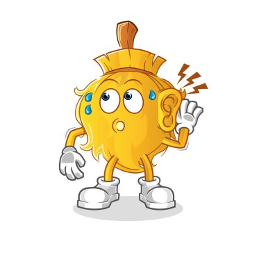 Süpürge dinleme vektörü. çizgi film karakteri