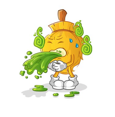 Süpürge kusmuk çizgi film. çizgi film maskotu vektörü