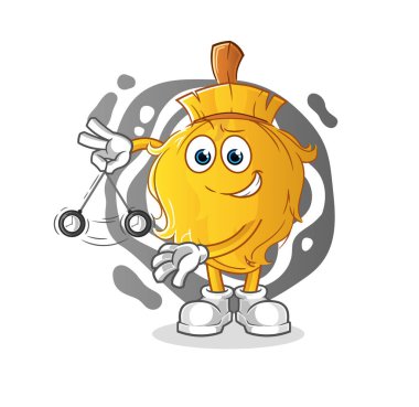 Süpürge hipnotize edici çizgi film. çizgi film maskotu vektörü