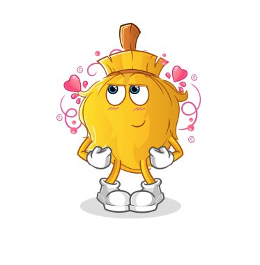 Süpürge utangaç vektör. çizgi film karakteri