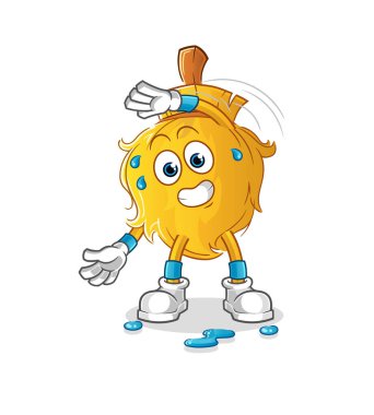 Süpürge germe karakteri. çizgi film maskotu vektörü