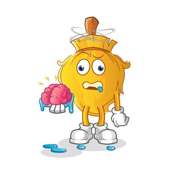 Beyin vektörü olmadan süpürün. çizgi film karakteri