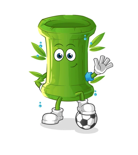 Bambu Jogando Futebol Ilustração Vetor Caracteres — Vetor de Stock