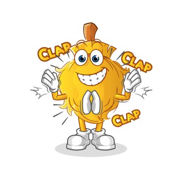 Süpürge alkışı illüstrasyon. karakter vektörü