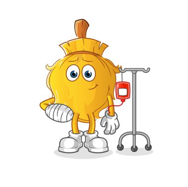 IV illüstrasyonunda süpürge hastasıyım. karakter vektörü