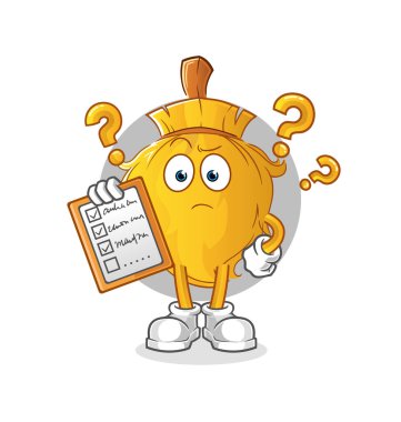 Süpürge çizelgesi vektörü. çizgi film karakteri