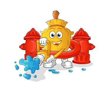 İtfaiyeci vektörü. çizgi film karakteri