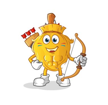 Süpürge yerli Amerikan kabilesi. çizgi film maskotu vektörü