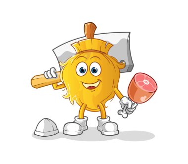 Süpürge Kasap illüstrasyonu. karakter vektörü