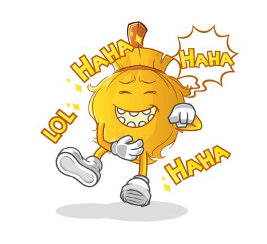 Süpürge Kahkahaları karakteri. çizgi film maskotu vektörü