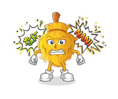 Süpürge anime kızgın vektörü. çizgi film karakteri