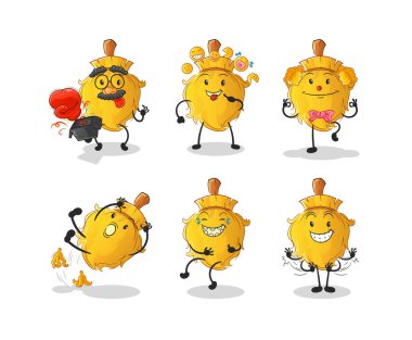 süpürge komedisi karakter belirler. çizgi film maskotu vektörü