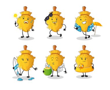 Süpürge bayramı karakteri. çizgi film maskotu vektörü